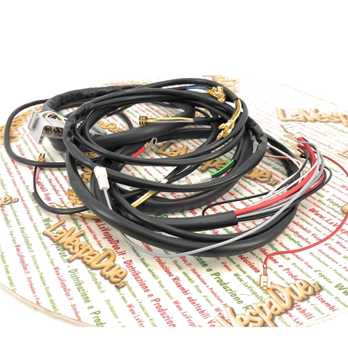 Cables del sistema eléctrico para PIAGGIO APE 50 TL3 con faro único y arranque eléctrico, producto italiano artesanal.