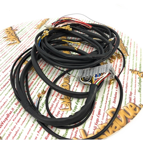 Cables del sistema eléctrico para PIAGGIO APE 50 TL3 con faro único y arranque eléctrico, producto italiano artesanal.