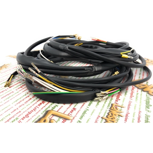 Cables del sistema eléctrico para PIAGGIO APE 50 TL6 con faro único y arranque eléctrico, producto italiano artesanal.
