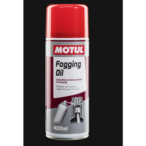 Huile anti-brouillard MOTUL en spray. Protection longue durée pour l'intérieur du moteur de VESPA APE LAMBRETTA. Aérosol 400 ml.