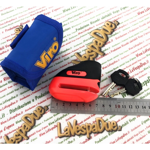 VIRO HAMMER bloque disque 5,5 mm ANTIVOL VESPA vélo moto APE LAMBRETTA PIAGGIO CIAO SI BRAVO BOXER