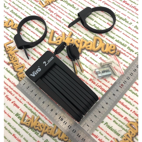CERRADURA ANTIRROBO VIRO MAMBA para VESPA, APE, LAMBRETTA, PIAGGIO, CIAO, SI, BRAVO, BOXER, BICICLETAS