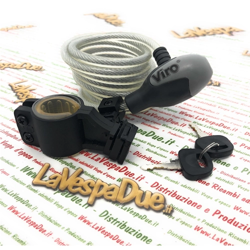 VIRO HAWAII câble acier laisse ANTIVOL VESPA vélo moto APE LAMBRETTA PIAGGIO CIAO SI BRAVO BOXER BIKE