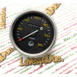 Échelle du compteur de vitesse LVDUE 120 km/h VESPA PX PE PREMIÈRE SÉRIE CHROMÉE clé sur le guidon