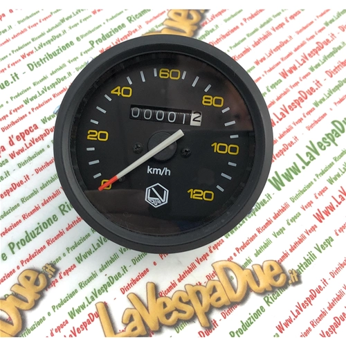 Escala del velocímetro LVDUE 120 km/h VESPA PX PE PRIMERA SERIE NEGRA llave en el manillar