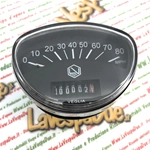 Contador de millas LVDUE, hexagonal negro, escala de 80 mph, para Vespa TS Rally Primavera ET3 GTR en millas.