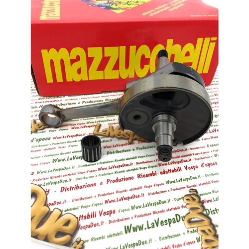 Albero motore anticipato MAZZUCCHELLI doppia alimentazione per trasformazione VESPA 50 PK XL APE da 50 a 125 cono 20 mm corsa 51 mm biella interasse 97 mm
