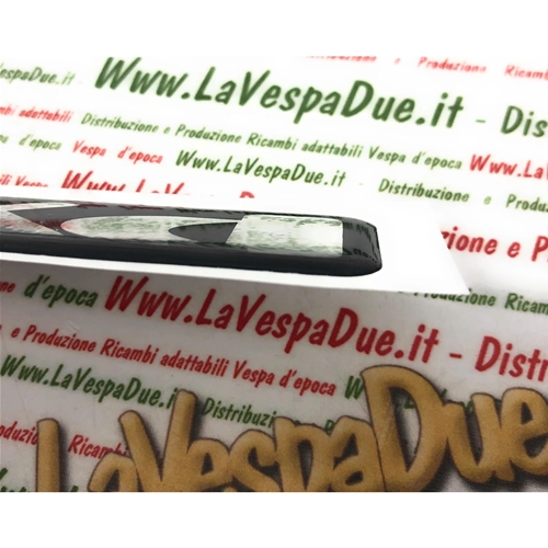 Resin adhesive plate lettering for bonnet and side body for VESPA PX 125 1998 black mirrored base