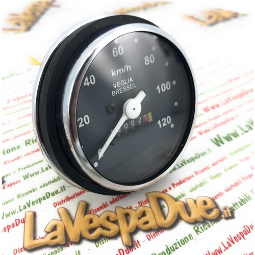 Compteur de vitesse chromé pour VESPA 50 125 PK S SS, échelle 120 km/h, complet avec joint, références 179151, 178864, 196894, 196895, 196905 et 197019.