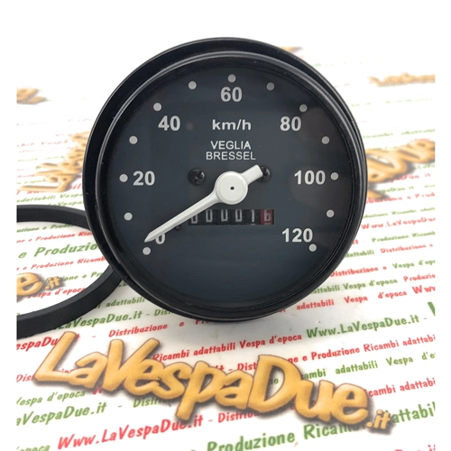 Compteur de vitesse NOIR pour VESPA 50 125 PK S SS, échelle 120 km/h, avec joint, références 179151, 178864, 196894, 196895, 196905 et 197019