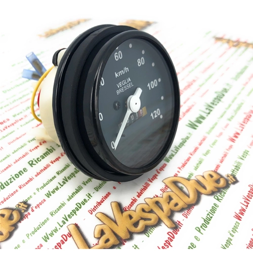 Compteur de vitesse NOIR pour VESPA 50 125 PK S SS, échelle 120 km/h, avec joint, références 179151, 178864, 196894, 196895, 196905 et 197019