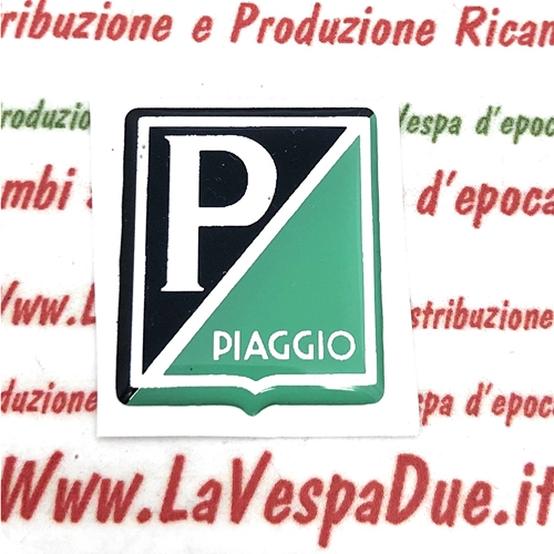 Pequeño escudo frontal de resina PIAGGIO para VESPA 50 NLR 90, tamaño mm. 25x30
