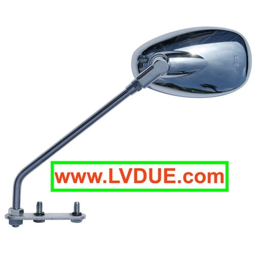 DROP-SHAPED REARVIEW MIRROR CHROME RIGHT LEFT FOR 60'S/70'S VESPA TUTTE WITH BRACKET
