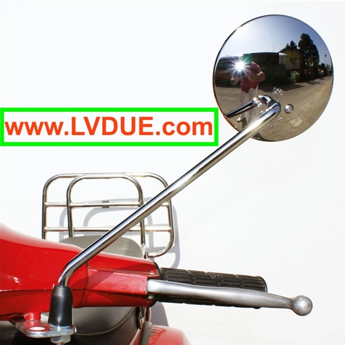 Rétroviseur droit chromé pour Vespa 50 125 150 180 200 PX PE NLR Special Primavera ET3 GS VBB VNB Sprint Super Rally, avec support.
