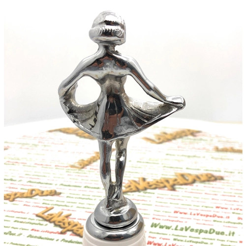 Statuette chromée de ballerine pour capot, aile, compatible avec Vespa, voiture, moto, singe, Lambretta et autres véhicules.