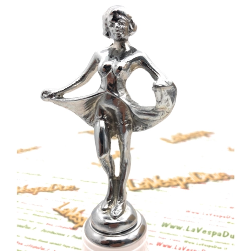Statuette chromée de ballerine pour capot, aile, compatible avec Vespa, voiture, moto, singe, Lambretta et autres véhicules.