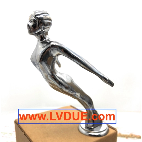 Chrome bonnet fender statuette decoration SUPER GIRL STEERING WHEEL for VESPA CAR MOTORCYCLE APE LAMBRETTA various applications