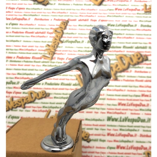 Chrome bonnet fender statuette decoration SUPER GIRL STEERING WHEEL for VESPA CAR MOTORCYCLE APE LAMBRETTA various applications