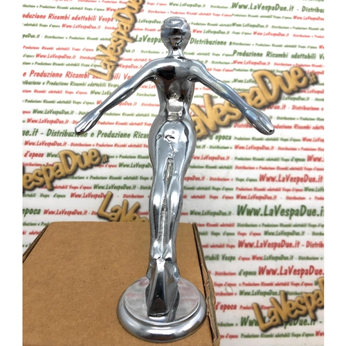 Chrome bonnet fender statuette decoration SUPER GIRL STEERING WHEEL for VESPA CAR MOTORCYCLE APE LAMBRETTA various applications