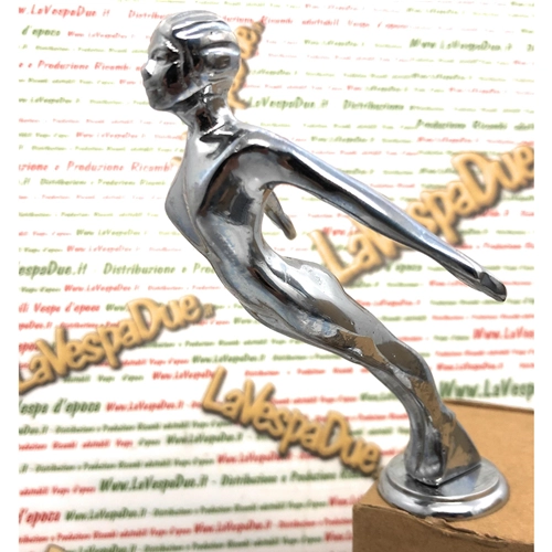 Chrome bonnet fender statuette decoration SUPER GIRL STEERING WHEEL for VESPA CAR MOTORCYCLE APE LAMBRETTA various applications