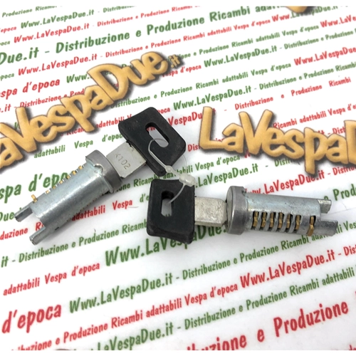 Satz bestehend aus 2 Lenkradschlosszylindern, Kofferraumschloss und Schlüssel für VESPA PX PE PK XL HP V RUSH COSA T5 ro 179292