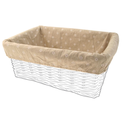 Housse de panier rectangulaire 44 x 33 x 19 neutre / fleurs 50 125 150 160 180 200