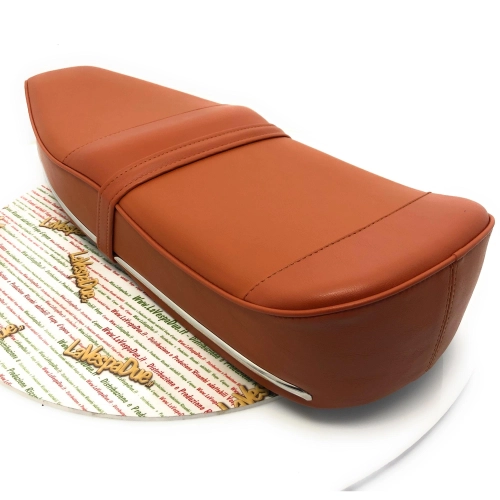 Selle marron pour Lambretta MK 3 style Pegaso avec garnitures latérales chromées pour LI Special SX TV 3ème série