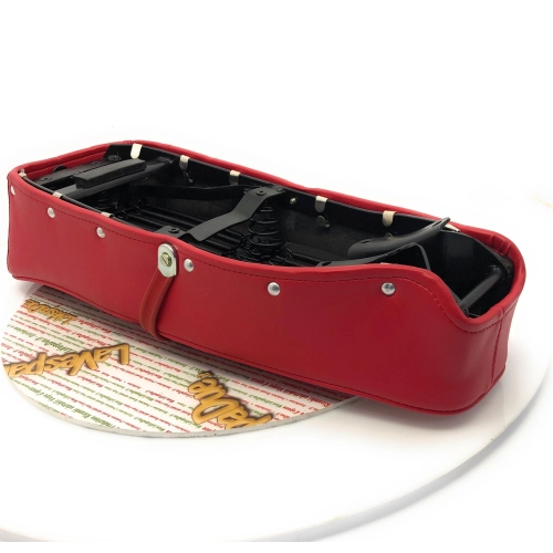 Silla de montar roja completa LAMBRETTA 125 150 LI 3° SPECIAL SX 175 TV 3° 200 SX ro 19555160 15055170 innocenti