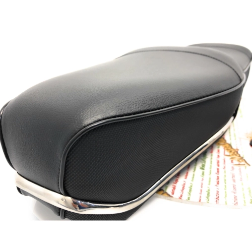 Selle noire pour Lambretta MK 3 Pegaso, style Pegasus, avec garnitures latérales chromées pour LI Special SX TV 3ème série