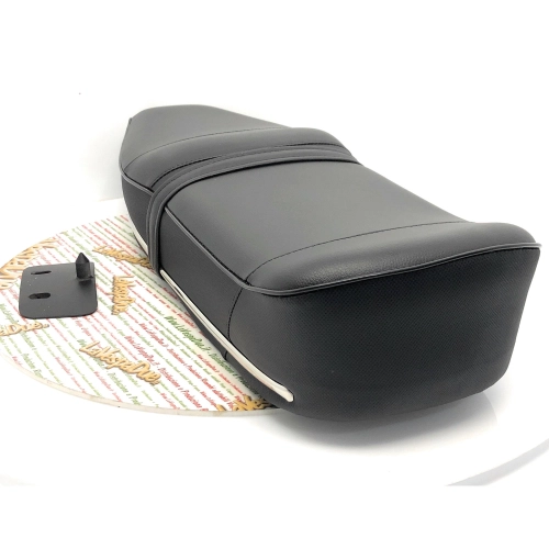 Selle noire pour Lambretta MK 3 Pegaso, style Pegasus, avec garnitures latérales chromées pour LI Special SX TV 3ème série