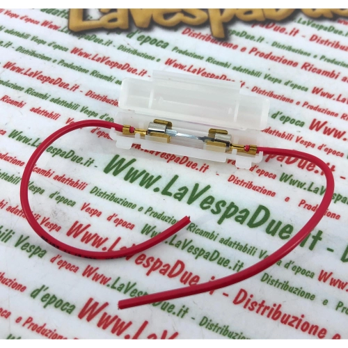 Câble électrique avec fusible pour diverses applications VESPA APE et LAMBRETTA, idéal pour réguler les surtensions.