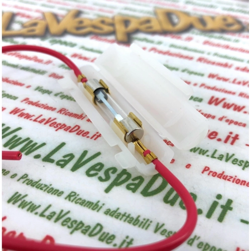 Câble électrique avec fusible pour diverses applications VESPA APE et LAMBRETTA, idéal pour réguler les surtensions.