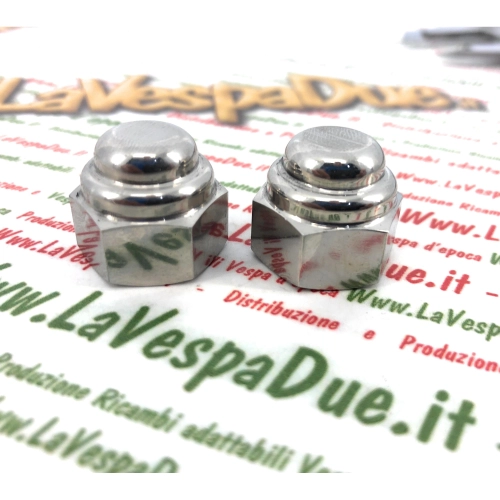 Juego de 2 tuercas pulidas para fijar el buje trasero de la LAMBRETTA 150, chaveta de 22 mm, paso 12 x 1,5.