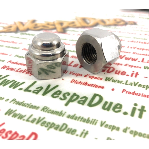 Juego de 2 tuercas pulidas para fijar el buje trasero de la LAMBRETTA 150, chaveta de 22 mm, paso 12 x 1,5.
