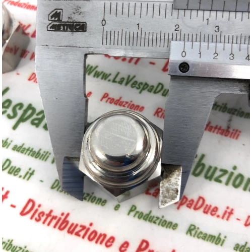 Juego de 2 tuercas pulidas para fijar el buje trasero de la LAMBRETTA 150, chaveta de 22 mm, paso 12 x 1,5.