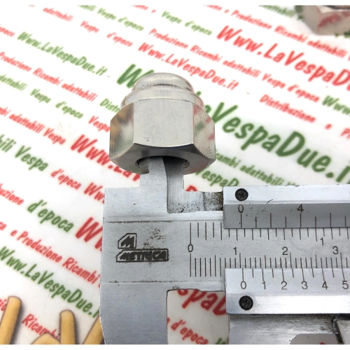 Juego de 2 tuercas pulidas para fijar el buje trasero de la LAMBRETTA 150, chaveta de 22 mm, paso 12 x 1,5.