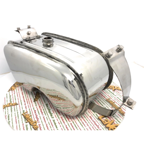 Depósito de gasolina XXL de 18 litros para LAMBRETTA 125 150 LI SPECIAL DL GP SX 175 TV 2° 3° 200 TV SX DL GP en acero inoxidable.