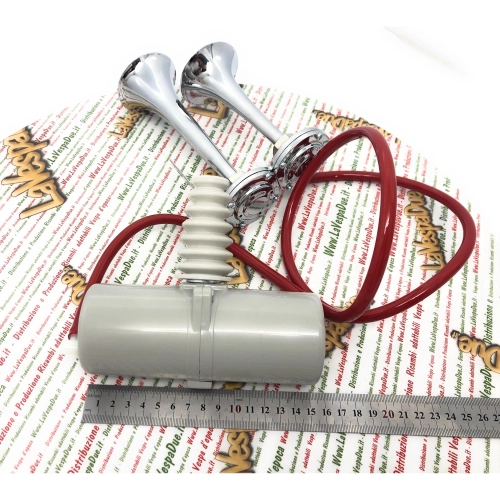 Poli Brescia Air Horns with Foot Pump for Vespa Lambretta Fiat Alfaromeo etc.