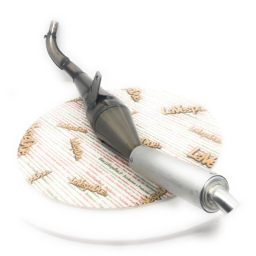 SIMONINI expansion muffler with ALUMINUM silencer, Ø 22 mm connection, for Piaggio CIAO BRAVO BOXER