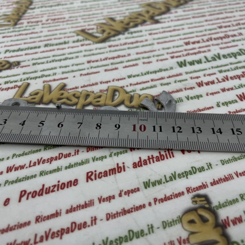 Front lettering in aluminum three pegs 140 mm for VESPA 50 SPECIAL first series from 1969 to 1972 Italian product in handcrafted casting