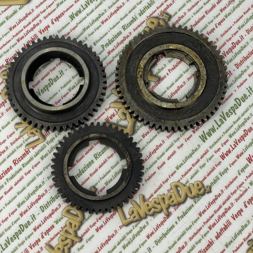 Kit de pignons de boîte de vitesses à 3 rapports pour Vespa 125 150 VNA VNB VBB (années 1950-1960), ancien stock.