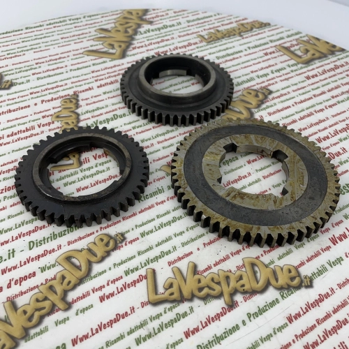 Kit de pignons de boîte de vitesses à 3 rapports pour Vespa 125 150 VNA VNB VBB (années 1950-1960), ancien stock.