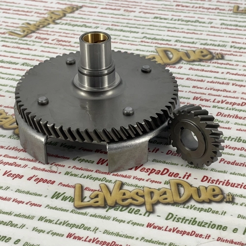 Primärgetriebepaar, schrägverzahnt, Z 22 63, aus Eisen, VESPA NLR SPECIAL ET3 50 90, ohne flexible Kupplung, ro 099406