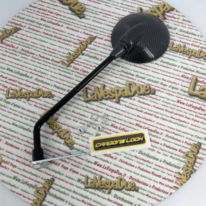 Espejo retrovisor derecho/izquierdo con aspecto de carbono para Vespa 50 125 150 180 200, completo con soporte.