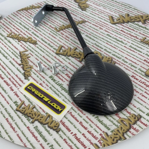 Espejo retrovisor derecho/izquierdo con aspecto de carbono para Vespa 50 125 150 180 200, completo con soporte.