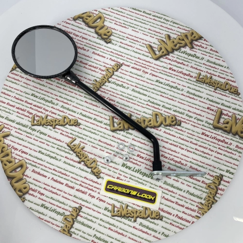 Espejo retrovisor derecho/izquierdo con aspecto de carbono para Vespa 50 125 150 180 200, completo con soporte.