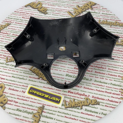 Cache-guidon trois trous aspect carbone Vespa PX PE première série 125 150 200, produit italien 80 125 150 200