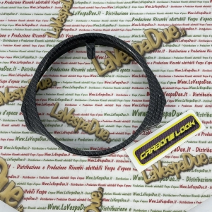 Anillo de faro con aspecto de carbono para VESPA PX PE 125 150 200 primera serie con llave en el manillar.