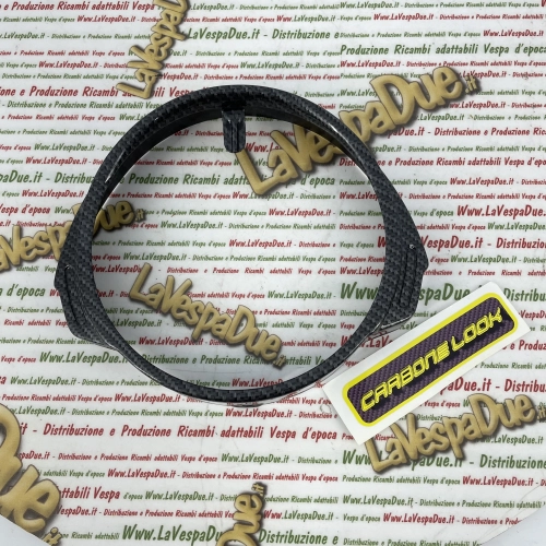Anillo de faro con aspecto de carbono para VESPA PX PE 125 150 200 primera serie con llave en el manillar.