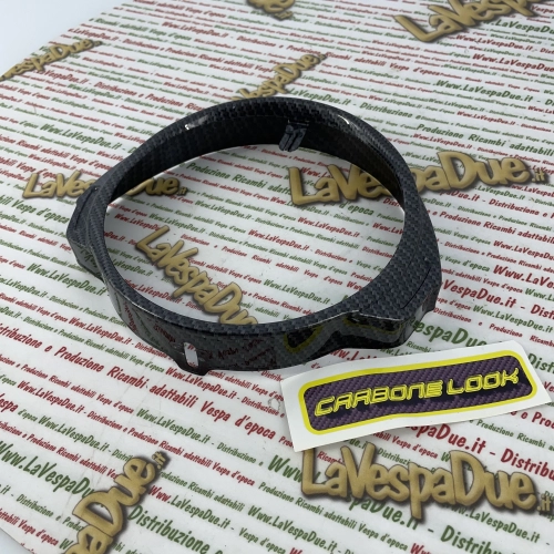 Anillo de faro con aspecto de carbono para VESPA PX PE 125 150 200 primera serie con llave en el manillar.